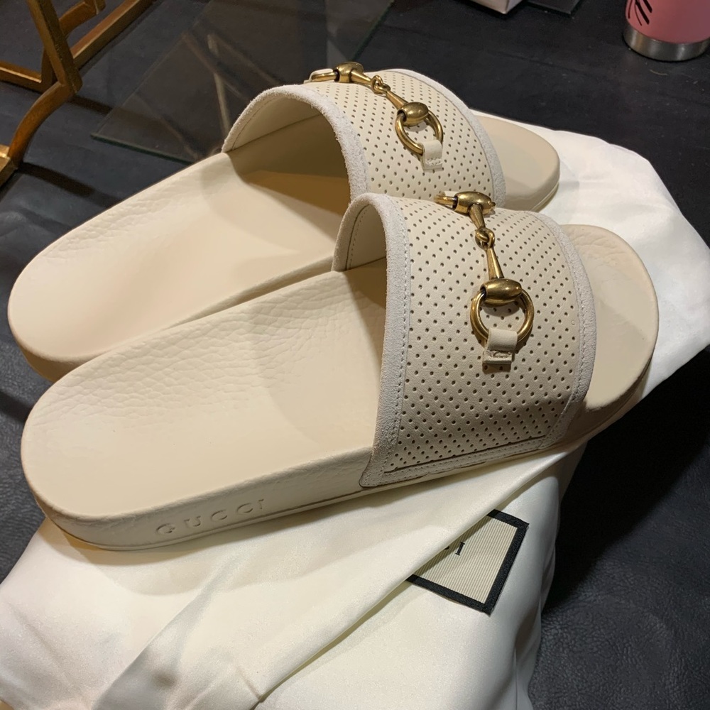 GUCCI HORSEBIT PERFORATED SLIDES